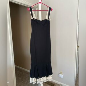 Black ruffle maxi dress size M